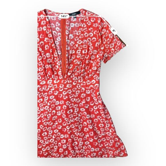 Lulus Garden Explorer Red Floral Print Mini Dress Size‎ M - Picture 5 of 8